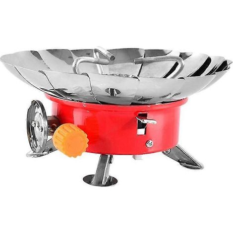 Réchaud à gaz de camping coupe-vent avec allumage piézo et valve réglable, réchaud à gaz de camping portable (1/5)