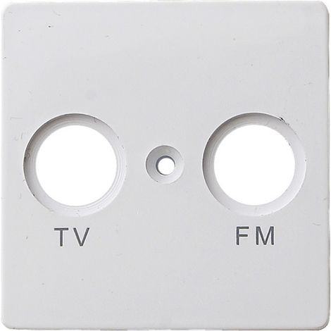 TV und FM Abdeckung aus Kunststoff, in polarweiß, eckig (1/2)