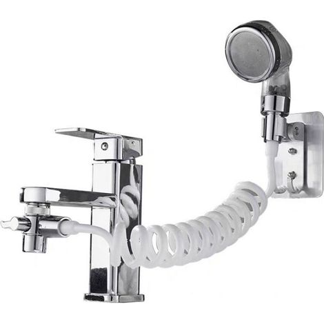 Dreistufige Haardusche mit Ein-Knopf-Wasserabsperrung, Außendusche, verlängertes Waschbecken, komplettes dreistufiges elektrolytisches Haarduschen-Set mit Ein-Knopf-Wasserabsperrung, vierteiliges Set