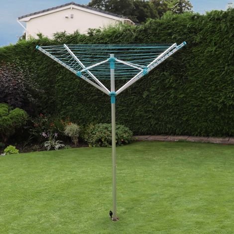 Four-Arm Aluminium Rotary Airer, 50m, Grey