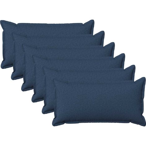 vidaXL Cushion with Pillow HOUTEN 6 pcs Blue Faux Linen (1/5)