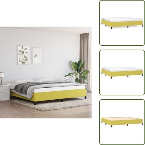 Bettgestell ohne Matratze Grün 200x200 cm Stoff - Bettrahmen - Doppelbett - Boxspringbetten - Lattenrost - Schlafzimmermöbel (1/5)