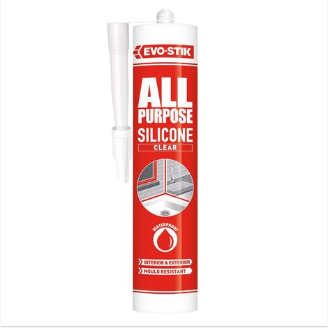 Evo-Stik All Purpose Flex Silicone Sealant, Clear, C20, Model 112896