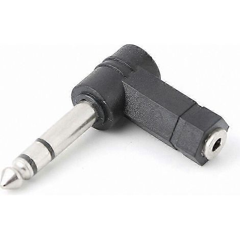 Adaptateur pour casque audio coudé 3,5 mm vers 6,35 mm avec connexion femelle-mâle. (1/5)