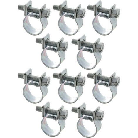 10 Mini-Schlauchschellen zum Aufschrauben für Kraftstoffleitungen, Autos, Motorräder, Roller, Rasenmäher und Mopeds, 6–8 mm