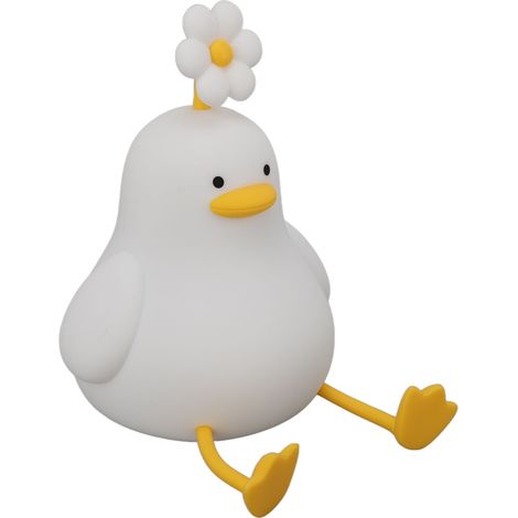 Veilleuse canard mignonne en silicone, lampe de nuit rechargeable 1200 mAh, veilleuse animal à intensité variable pour enfants, idéale pour la chambre à coucher ou le dortoir. (1/5)