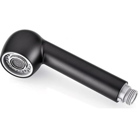 Tête de rechange pour robinet extractible, pommeau de douche de cuisine avec 2 types de jet avec aérateurs de qualité supérieure, tête de douche pour la plupart des modèles 1/2" - Noir- (1/5)