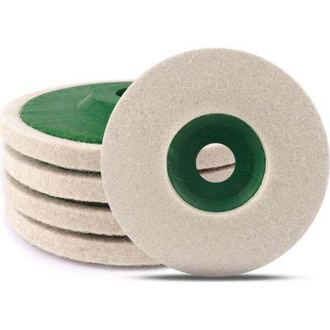 Disque De Polissage Laine - 125 mm - Pour Meuleuse D Angle - Pour Métal Et Non Métal - 5 Pièces (1/5)