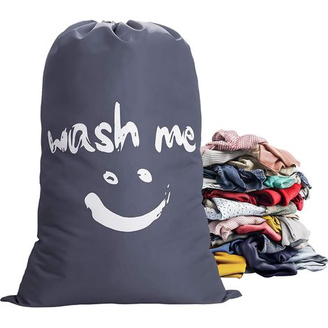 61x91 cm, Gris,Sac linge sale 120L, Léger, Sacs de Linge Pliables, Sac à Linge Pliable avec, Grand Sac de Rangement, pour Hôtel, Dortoir, Voyages (1/5)