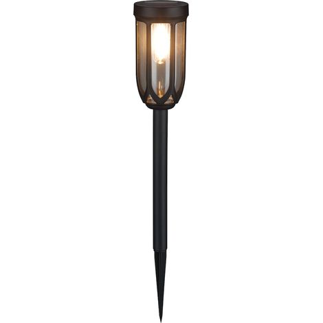 Lampada da giardino a energia solare, a palo, motorizzata, 45 cm, nera, rotonda, Ø8 cm, luce calda, LED, 0,1 W, IP44, PHIL Eko-Light