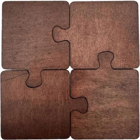 Lot de 4 sous-verres puzzle originaux, porte-gobelets chauffants style ferme et décoration intérieure, idéal pour la table basse et le bar. (1/5)