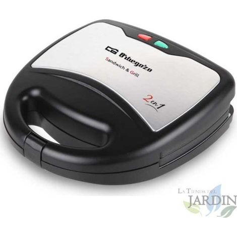 Appareil Croque 750W [Multifonction 2 en 1] Sandwich et Gril, Plaques antiadhésives lavables au lave-vaiselle