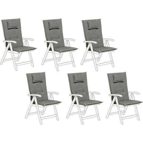 Sitzauflagen 6er Set JAVA/AMANTEA 50 x 70 cm Grau