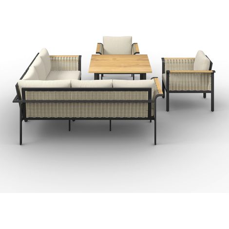 Mömax Dining-Loungeset Cassandra Hellbraun Holz/Aluminium (1/5)