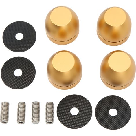 Ensemble de pieds en alliage d'aluminium pour isolation d'enceintes, coussinets anti-vibration audio, base d'amplificateur, amortisseurs dorés (1/5)