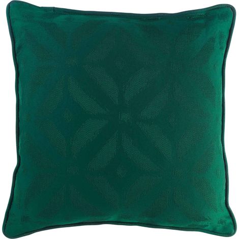 Coussin tisse Jacquard 40 x 40 cm chic Majestic vert (1/2)