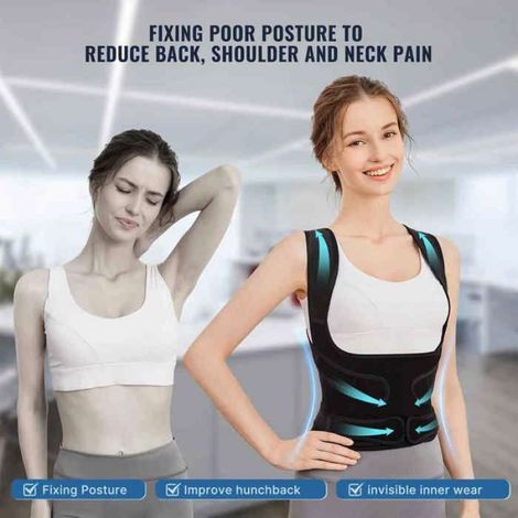 Posture Correcteur Dos Femme Homme, Ceinture Dorsale Maintien du Dos Droit - Redresse Dos Soutien Lombaire Confortable Respirant-M (1/4)