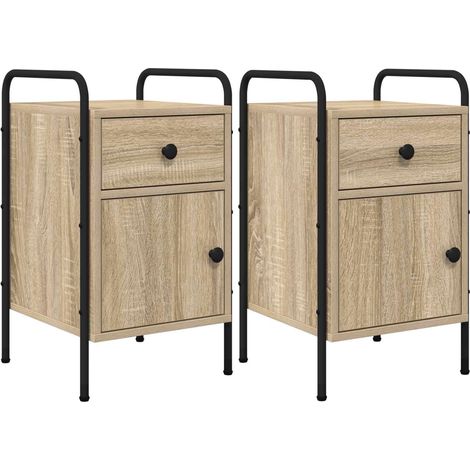 Table de chevet 2 pc Chêne Sonoma 35 x 36,5 x 61 cm vidaXL