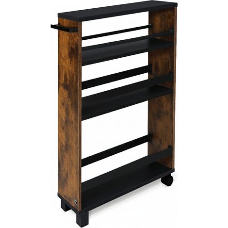Étagère en niche 15cm de large Hylla, 79x50cm, noir