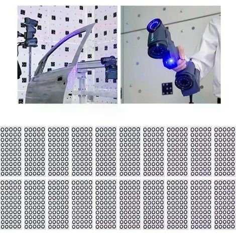 Autocollant pour scanner 3D, marqueur pour scanner 3D, adhérence répétable, résistant à la déchirure, diamètre intérieur 6 mm, diamètre extérieur 10 mm, pour la capture de mouvement sur le terrain (1/4)