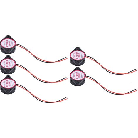 Lot de 5 Avertisseur Sonore Électrique Piezo Bip Actif 80dB ABS Haute Sensibilité Kit SFM-27II (1/5)