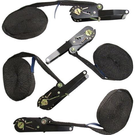 x4 Black 50MM 5M 5 Ton Endless Ratchet Straps - 5000KG Metre Tie Down Lashing