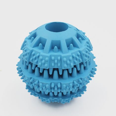 Blue Pet Toys Dog Toys Bite Resistant Balls Natural Rubber Teeth Cleaning Food Balls (1/5)