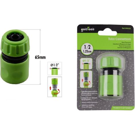 Trade Shop - Connettore Con Innesto Rapido Con Acquastop Per Tubo Da 1/2″ 1.25cm 65mm 90022 - (1/2)