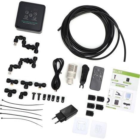 Humidificateur pour reptiles, système de brumisation automatique, pulvérisation automatique avec minuterie, télécommande, buses réglables à 360 degrés pour caméléon serpent grenouille lézard prise UE (1/5)