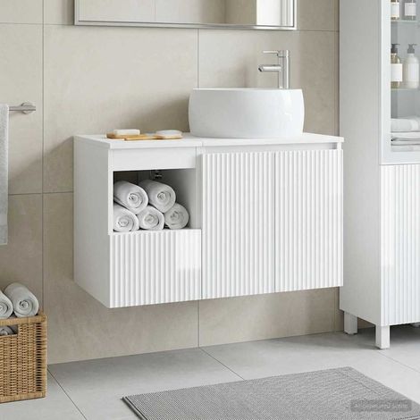 vidaXL Juego de muebles de baño 2 uds. Blanco Brillante (1/5)