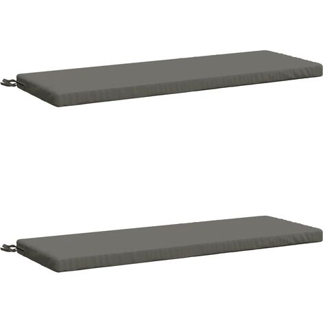 Coussins de banc 2 pièces SOEST 2 pc 100 % polyester Gris vidaXL