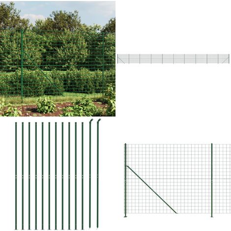 Recinzione Metallica con Flangia Verde 2,2x25 m - Recinzione da giardino - Recinzione con flangia