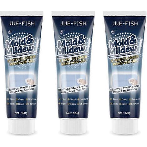 Gel anti-moisissures puissant, tube de 120 g, convient aux éviers en silicone et aux joints de carrelage, sûr et écologique, pour le nettoyage des barbecues extérieurs (lot de 3). (1/5)