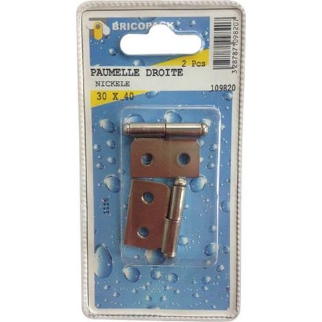 Paumelle Nickelee 30x40 Destra Confezione blister - Bricopack