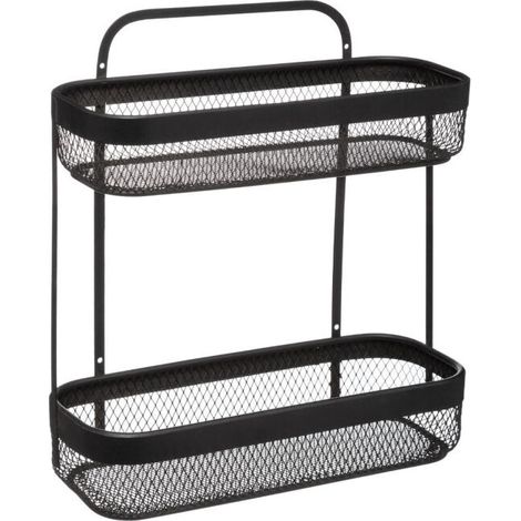 Étagère 2 Niveaux Design 35cm Noir