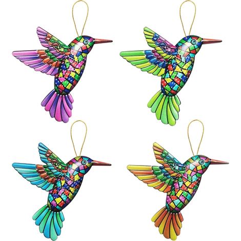 4 PCS Decoration Murale Exterieur Colibri, Decoration Murale Jardin Acrylique, Deco Murale Exterieur pour Intérieur Extérieur, Decoration Mur Exterieur pour Jardin Clôture Maison Jardin Cour (1/5)