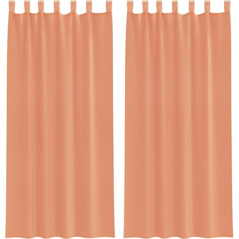 Maison Exclusive - Voile Vorhänge mit Schlaufen 2 Stk. Terrakotta