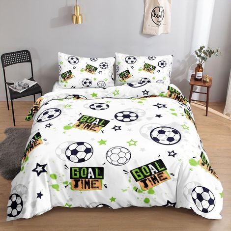 Parure de lit Football 135x200cm avec impression graffiti pour enfants