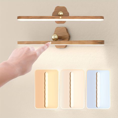NICOLA Wireless Charging LED Night Light (2-Pack) Pieces, ideal for reading and applying makeup, brown, tricolor, 3W