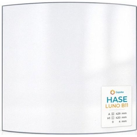 Vitre Hase LUNO B11 - Verre Courbe pour poêle à bois - 429 x 420 mm (A x H) - 4 mm