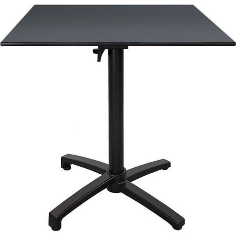 Table terrasse pliable en Compact HPL gris anthracite 70 x 70