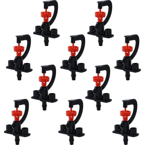 Lot de 10 Micro-arroseurs rotatifs, Micro-Buses d'arrosage, pour pelouses, serres, terrasses, Agriculture, Refroidissement (Type G 360°) (1/5)