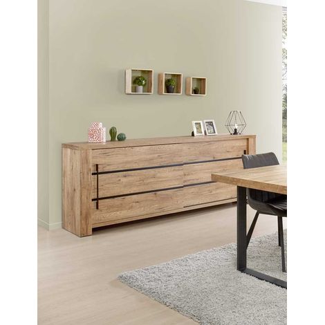 Buffet/bahut contemporain 230 cm coloris chêne Paulin (1/5)