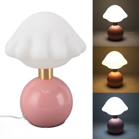 Lampada da tavolo a LED a forma di fungo, dimmerabile, con 3 temperature di colore, alimentazione USB, luce notturna decorativa per ufficio, camera da letto e comodino. (1/5)