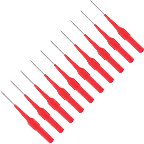 Lot de 10 sondes de test non perforantes à pointe de stylo de 1 mm, connecteurs à broches de 4,0 mm, connecteurs de pièces automobiles, 26.010, rouge. (1/5)