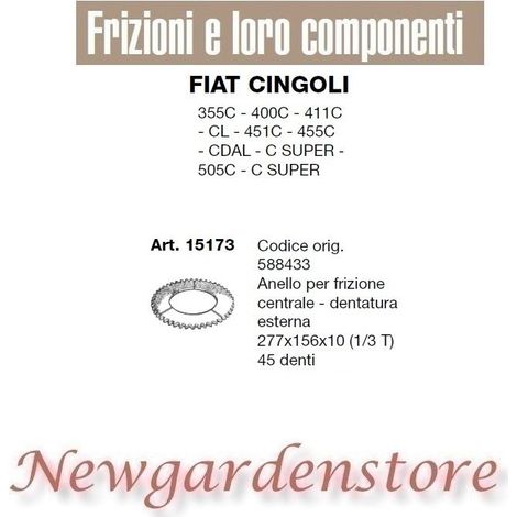 Anello frizione di sterzo 15173 45 denti trattore FIAT CINGOLI 355C 400 411 451