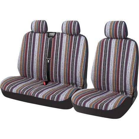 Baja Kleurrijke Universele Stoelhoezen, voor Vrachtwagen, Bestelwagen, Bus, met 2 passagiersstoelen (2+1) (1/5)