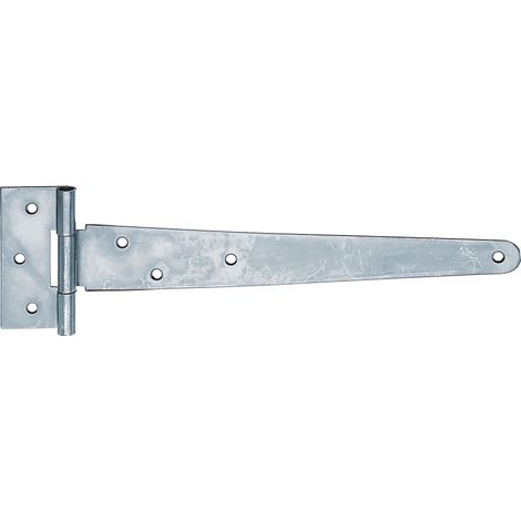 Penture anglaise robuste zinguée – 294 x 46 mm – avec charnière 90 x 40 mm et trous fraisés – qualité Alberts pour portails et portes en bois – Marque Alberts (1/2)