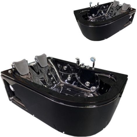 Bagno Italia Vasca idromassaggio nera 170x115 cm per due persone 15 idrogetti versione destra (1/5)