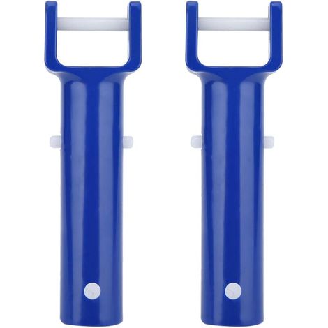 Clip de Piscine, Matériau ABS Bleu Piscine Pince en Forme de V Pince de Tête de Brosse Poignée de Rechange Accessoires de Piscine pour la Plupart des Têtes D'aspiration Standard 2 Pièces